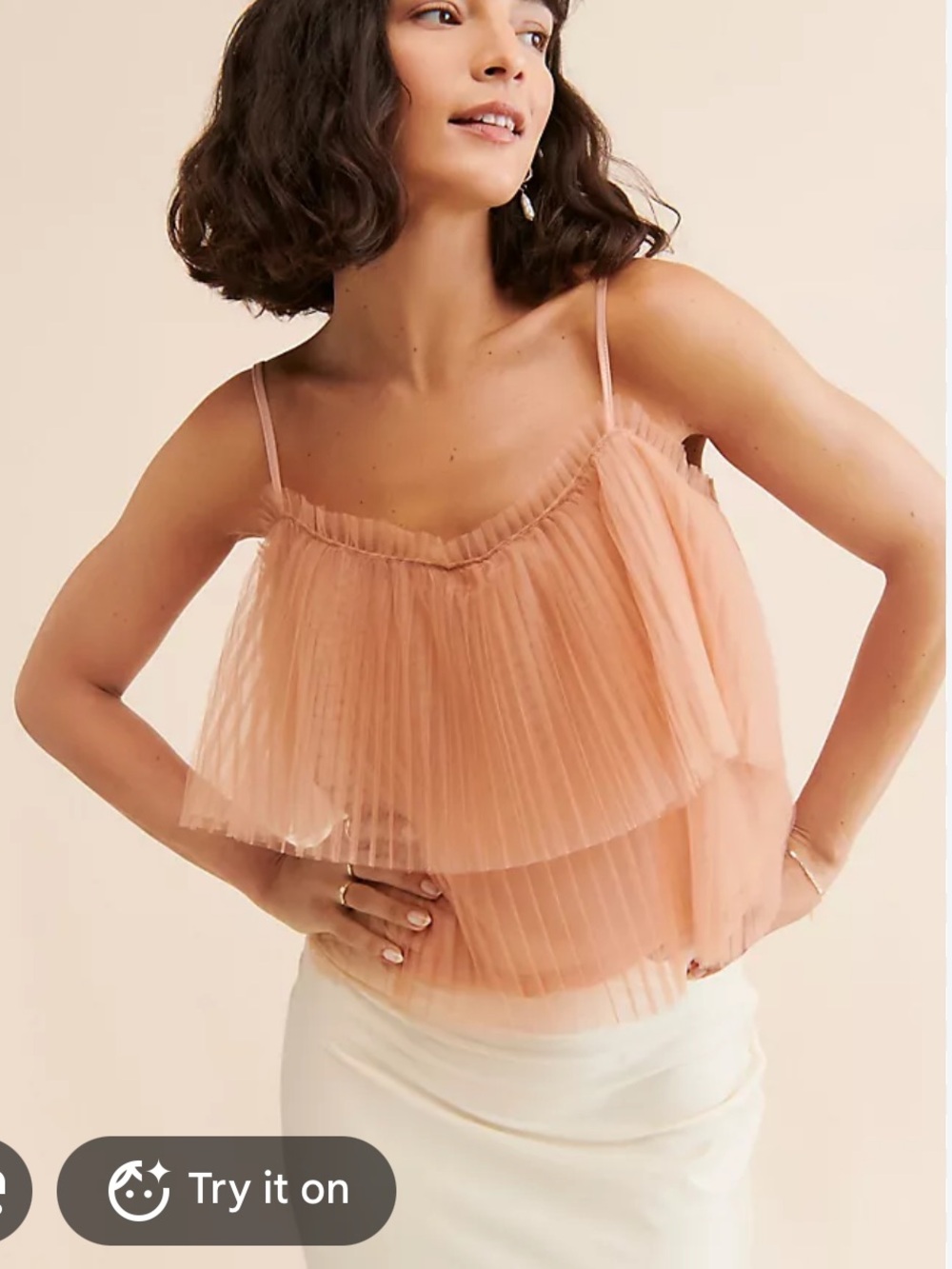 Anthropologie pleated tulle tank top